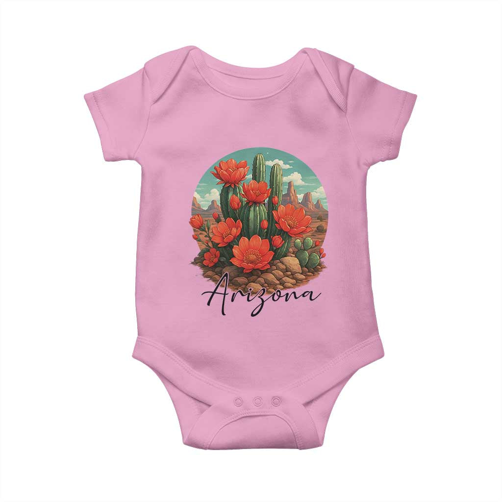 Beautiful Blooming Cactus Flower Arizona Graphic Baby Onesie Vintage Desert Botanical Floral Nature Souvenir