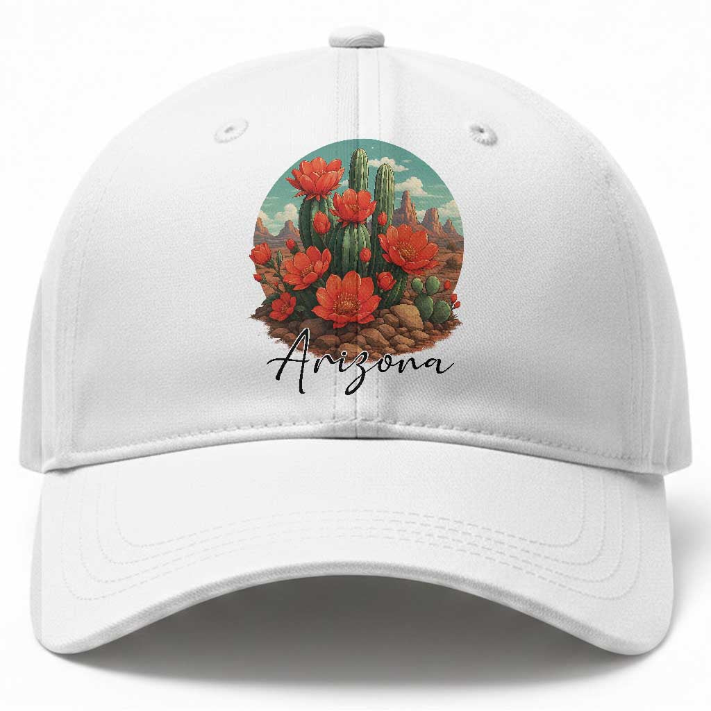 Beautiful Blooming Cactus Flower Arizona Graphic Baseball Cap Vintage Desert Botanical Floral Nature Souvenir