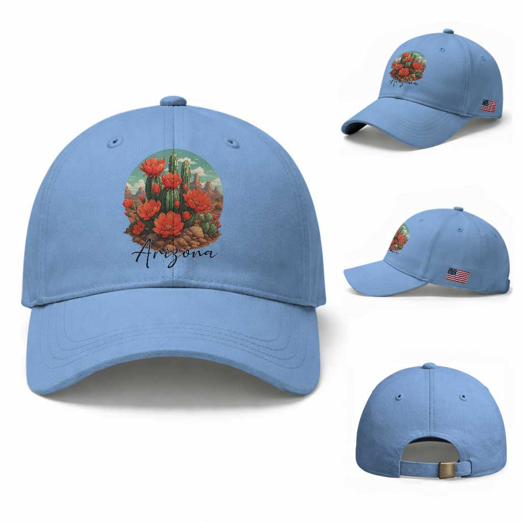 Beautiful Blooming Cactus Flower Arizona Graphic Baseball Cap Vintage Desert Botanical Floral Nature Souvenir
