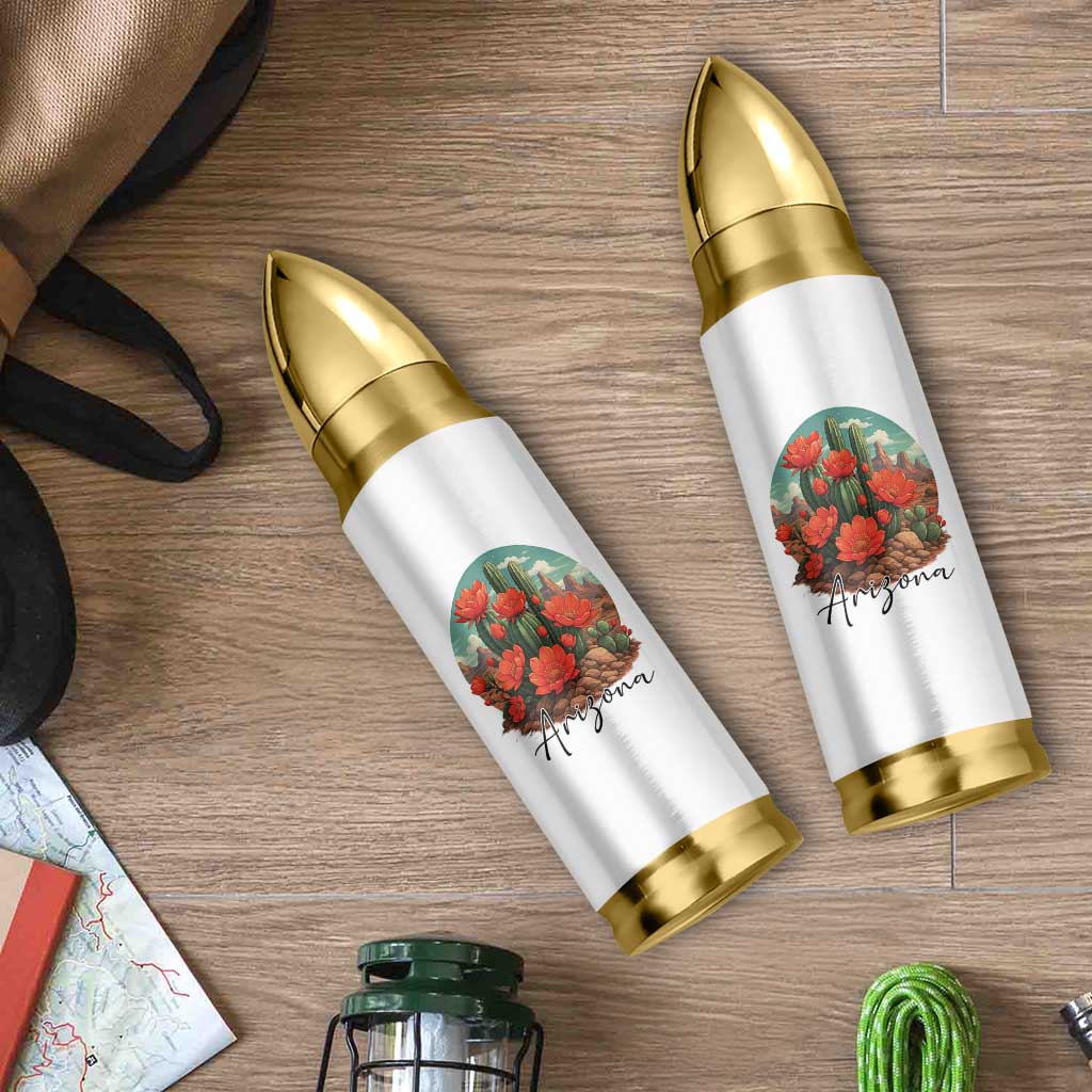 Beautiful Blooming Cactus Flower Arizona Graphic Bullet Tumbler Vintage Desert Botanical Floral Nature Souvenir