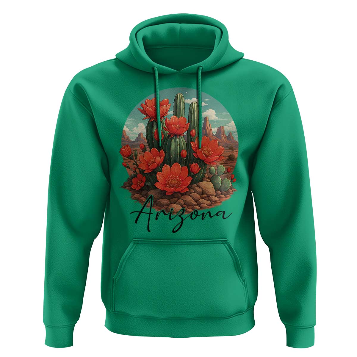 Beautiful Blooming Cactus Flower Arizona Graphic Hoodie Vintage Desert Botanical Floral Nature Souvenir