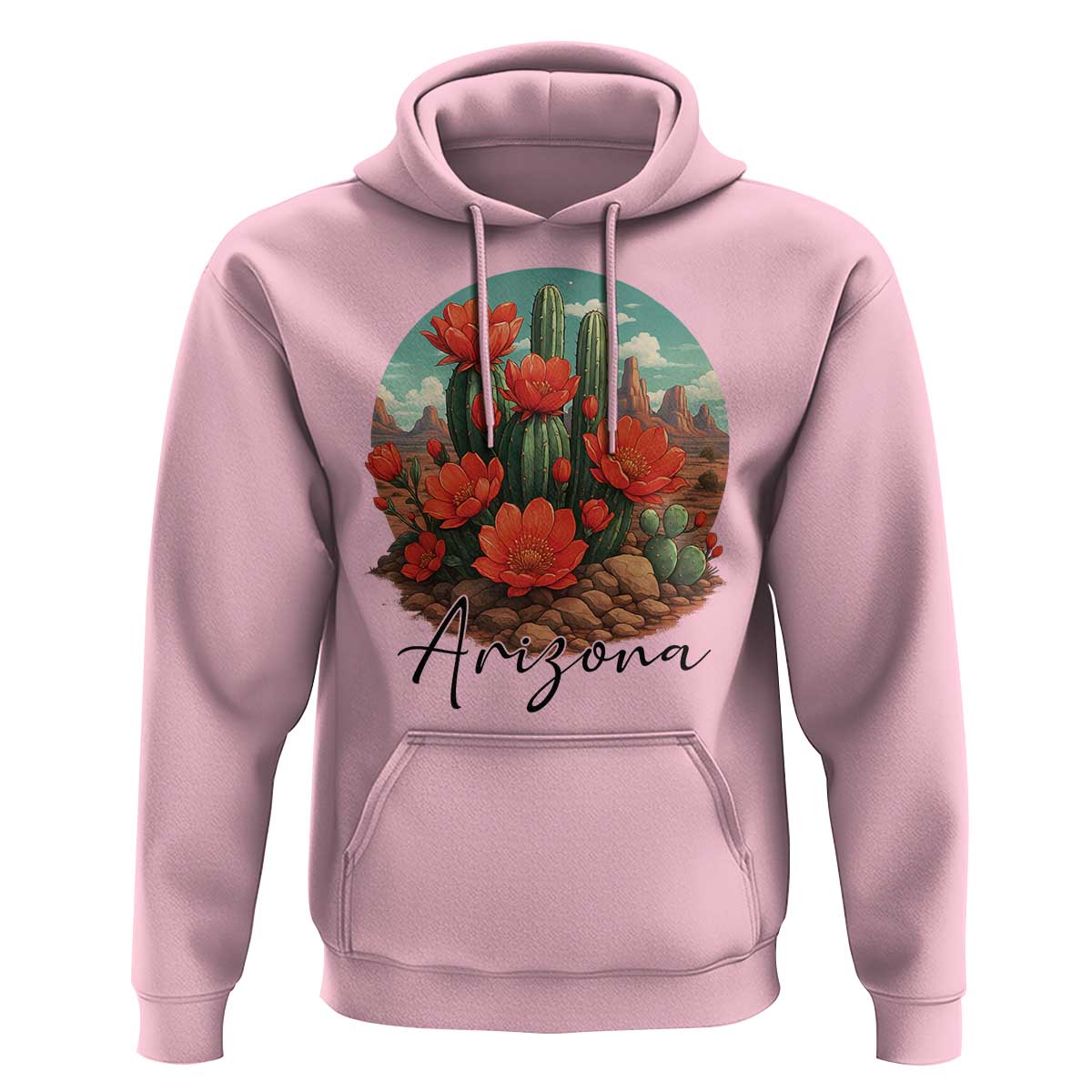 Beautiful Blooming Cactus Flower Arizona Graphic Hoodie Vintage Desert Botanical Floral Nature Souvenir