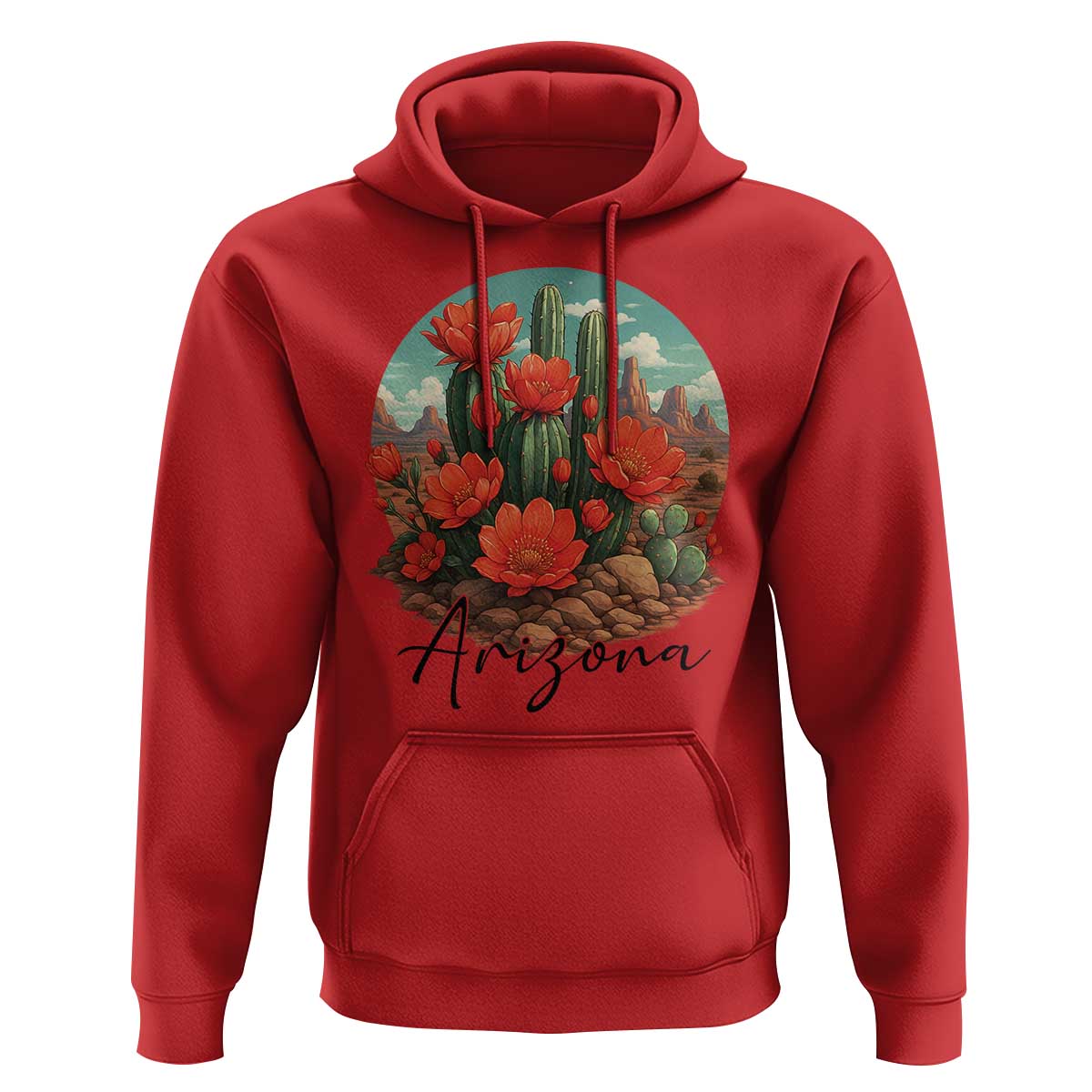 Beautiful Blooming Cactus Flower Arizona Graphic Hoodie Vintage Desert Botanical Floral Nature Souvenir