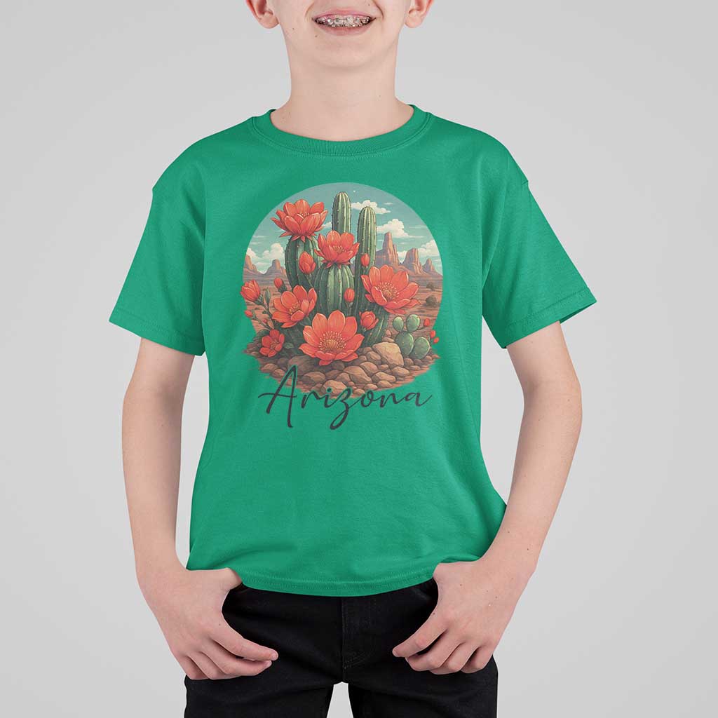 Beautiful Blooming Cactus Flower Arizona Graphic T Shirt For Kid Vintage Desert Botanical Floral Nature Souvenir