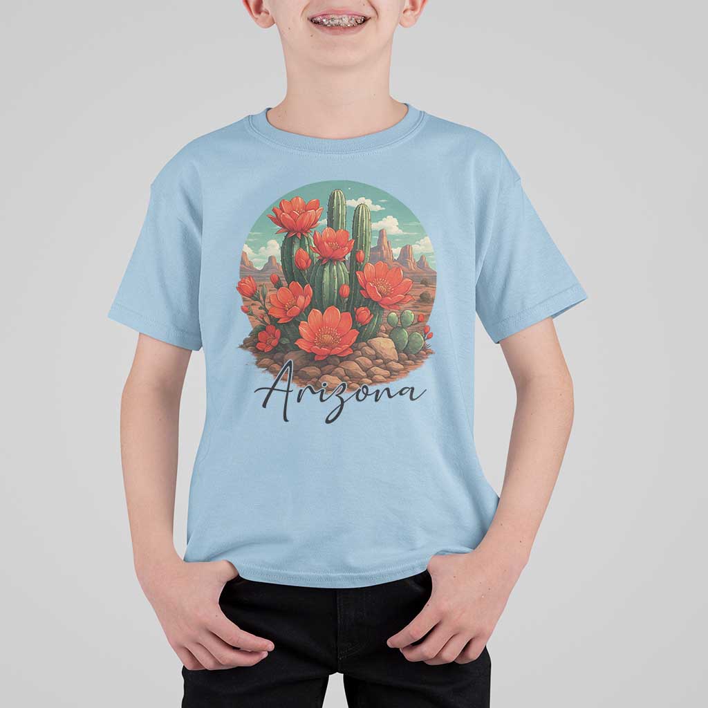 Beautiful Blooming Cactus Flower Arizona Graphic T Shirt For Kid Vintage Desert Botanical Floral Nature Souvenir