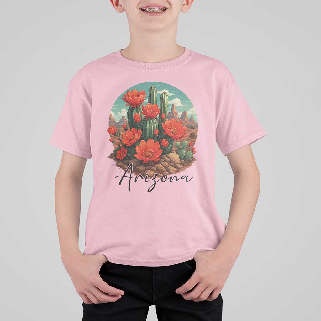 Beautiful Blooming Cactus Flower Arizona Graphic T Shirt For Kid Vintage Desert Botanical Floral Nature Souvenir