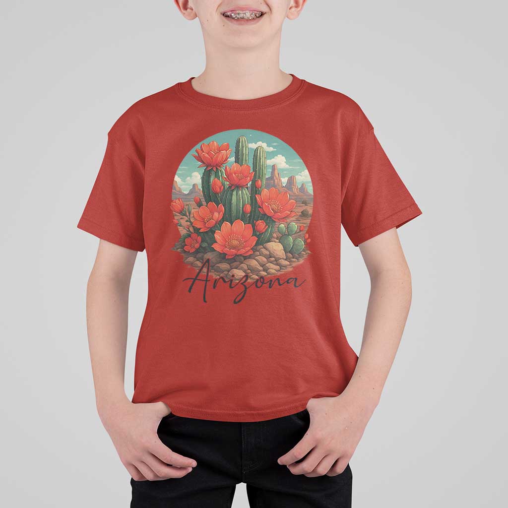 Beautiful Blooming Cactus Flower Arizona Graphic T Shirt For Kid Vintage Desert Botanical Floral Nature Souvenir