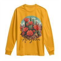 Beautiful Blooming Cactus Flower Arizona Graphic Long Sleeve Shirt Vintage Desert Botanical Floral Nature Souvenir