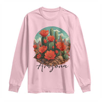 Beautiful Blooming Cactus Flower Arizona Graphic Long Sleeve Shirt Vintage Desert Botanical Floral Nature Souvenir