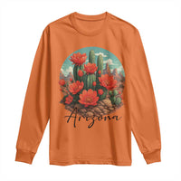 Beautiful Blooming Cactus Flower Arizona Graphic Long Sleeve Shirt Vintage Desert Botanical Floral Nature Souvenir