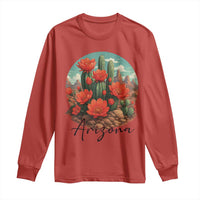 Beautiful Blooming Cactus Flower Arizona Graphic Long Sleeve Shirt Vintage Desert Botanical Floral Nature Souvenir