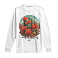 Beautiful Blooming Cactus Flower Arizona Graphic Long Sleeve Shirt Vintage Desert Botanical Floral Nature Souvenir
