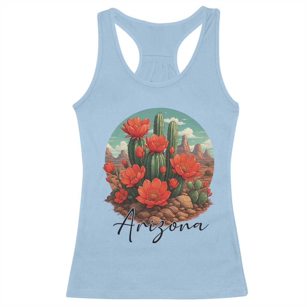 Beautiful Blooming Cactus Flower Arizona Graphic Racerback Tank Top Vintage Desert Botanical Floral Nature Souvenir