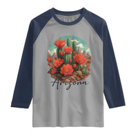 Beautiful Blooming Cactus Flower Arizona Graphic Raglan Shirt Vintage Desert Botanical Floral Nature Souvenir