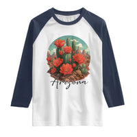 Beautiful Blooming Cactus Flower Arizona Graphic Raglan Shirt Vintage Desert Botanical Floral Nature Souvenir