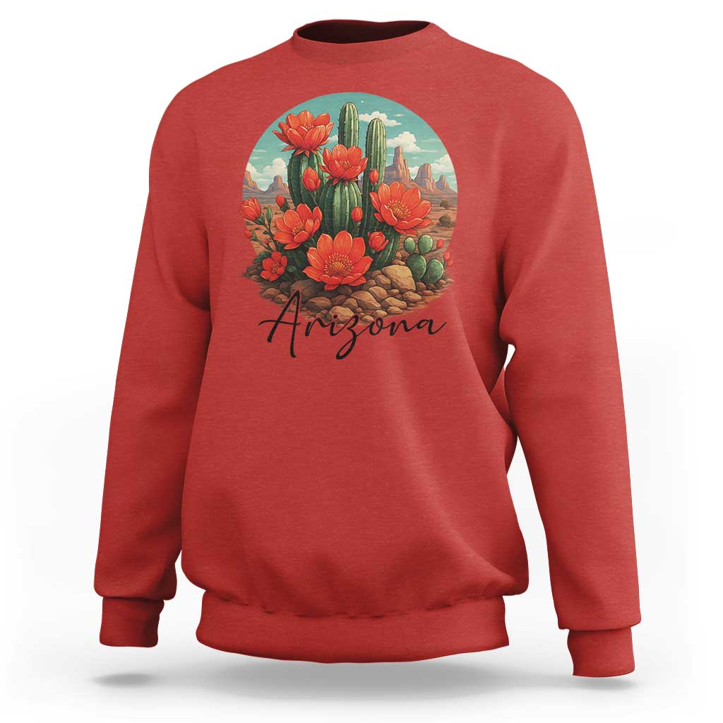 Beautiful Blooming Cactus Flower Arizona Graphic Sweatshirt Vintage Desert Botanical Floral Nature Souvenir