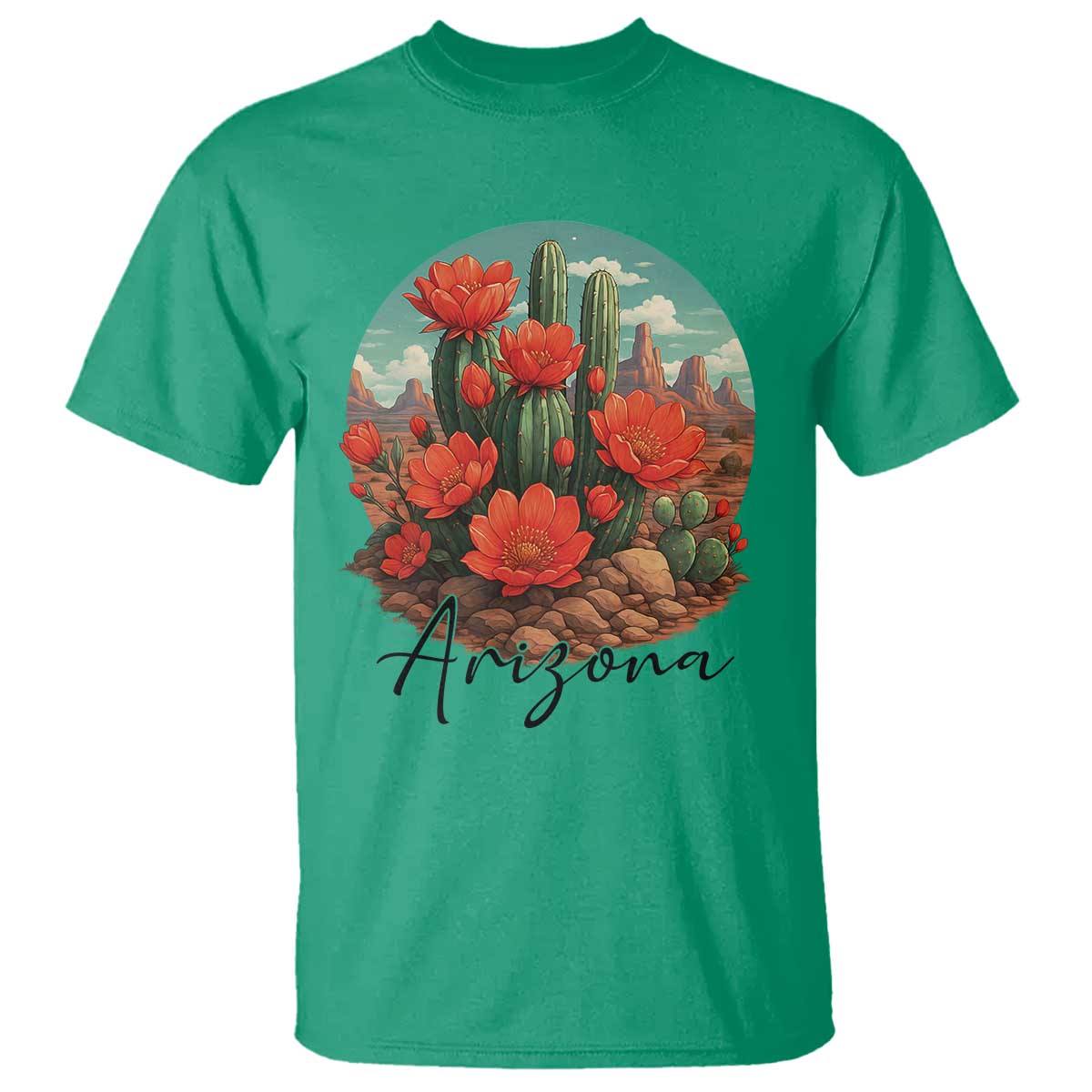 Beautiful Blooming Cactus Flower Arizona Graphic T Shirt Vintage Desert Botanical Floral Nature Souvenir