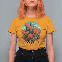 Beautiful Blooming Cactus Flower Arizona Graphic T Shirt For Women Vintage Desert Botanical Floral Nature Souvenir