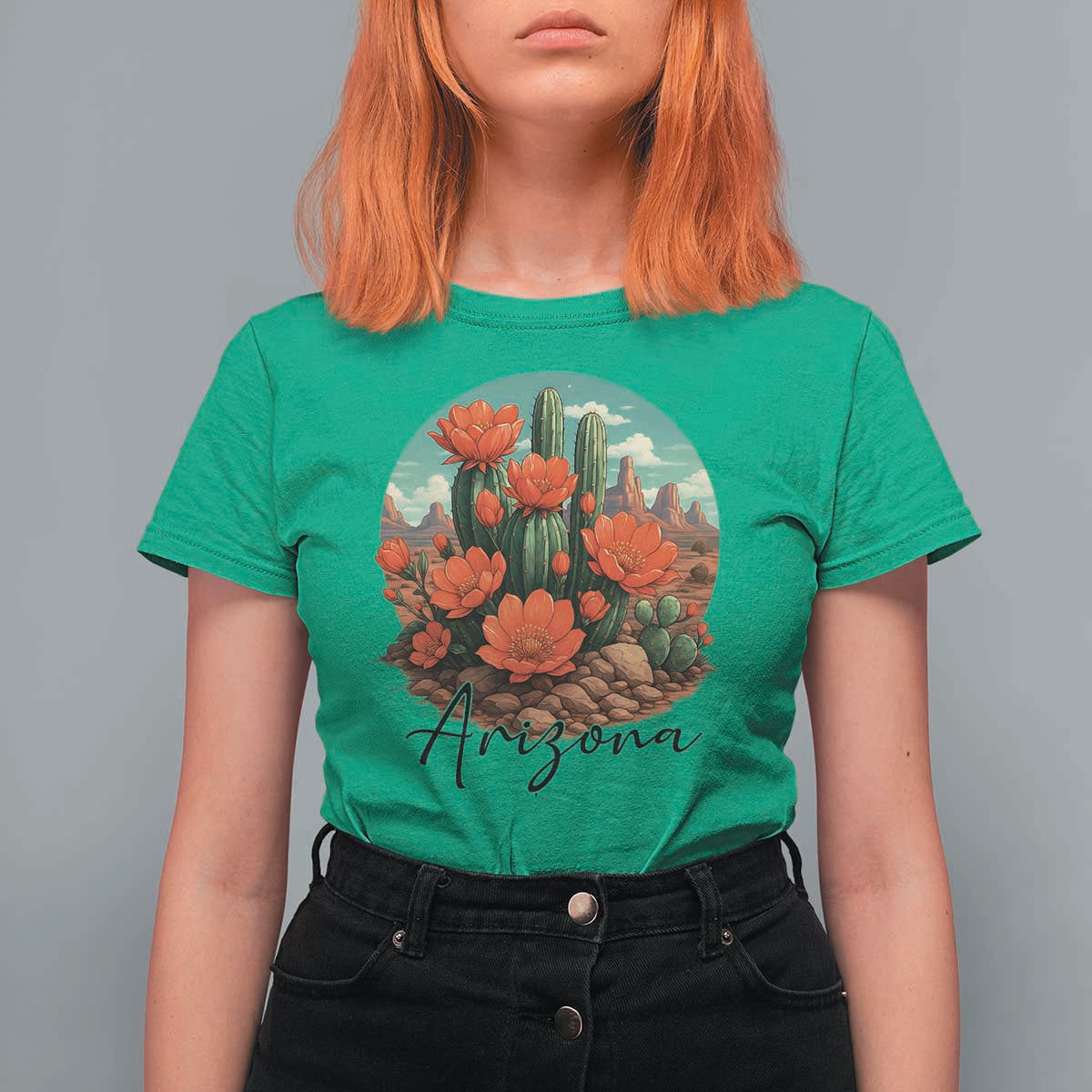 Beautiful Blooming Cactus Flower Arizona Graphic T Shirt For Women Vintage Desert Botanical Floral Nature Souvenir