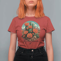 Beautiful Blooming Cactus Flower Arizona Graphic T Shirt For Women Vintage Desert Botanical Floral Nature Souvenir
