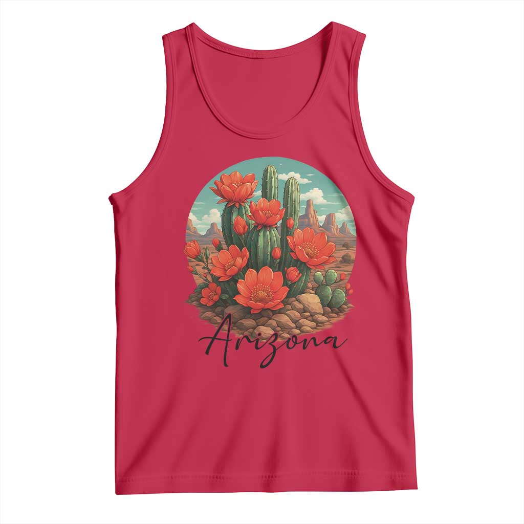 Beautiful Blooming Cactus Flower Arizona Graphic Tank Top Vintage Desert Botanical Floral Nature Souvenir