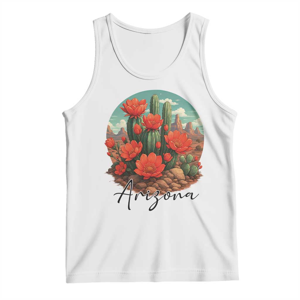 Beautiful Blooming Cactus Flower Arizona Graphic Tank Top Vintage Desert Botanical Floral Nature Souvenir