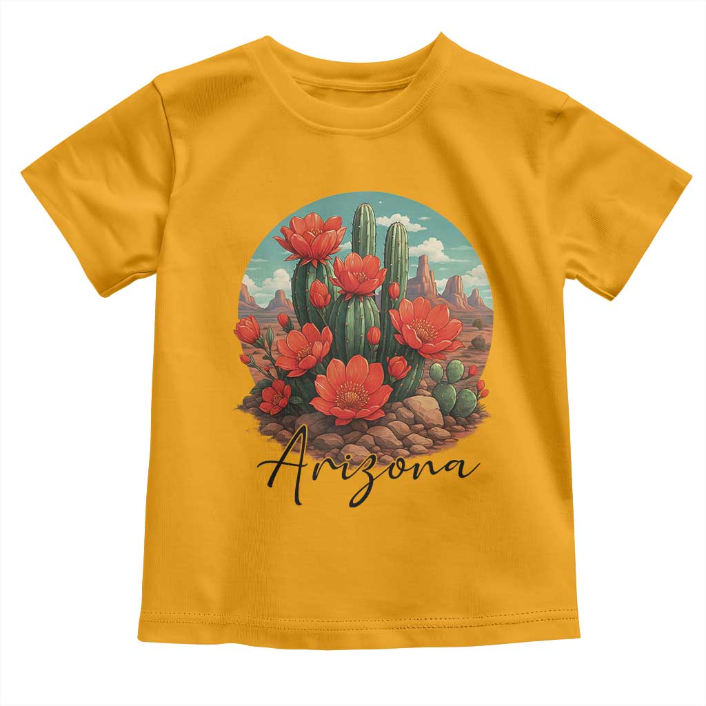 Beautiful Blooming Cactus Flower Arizona Graphic Toddler T Shirt Vintage Desert Botanical Floral Nature Souvenir