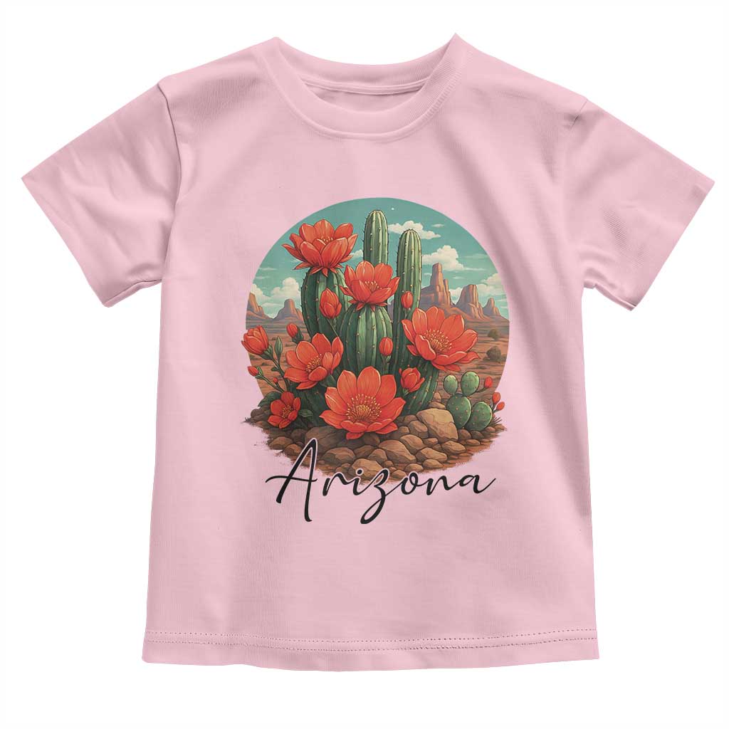 Beautiful Blooming Cactus Flower Arizona Graphic Toddler T Shirt Vintage Desert Botanical Floral Nature Souvenir