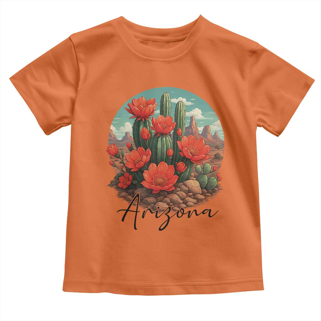 Beautiful Blooming Cactus Flower Arizona Graphic Toddler T Shirt Vintage Desert Botanical Floral Nature Souvenir