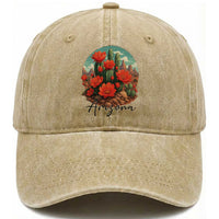 Beautiful Blooming Cactus Flower Arizona Graphic Washed Cotton Baseball Cap Vintage Desert Botanical Floral Nature Souvenir