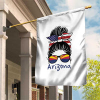Patriotic Arizona Messy Bun Girl Graphic Garden Flag American Flag Sunglasses Southwest State Pride Souvenir