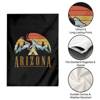 Vintage Arizona Camping Mountain Graphic Garden Flag Retro Sunset Wilderness Outdoor Adventure Souvenir