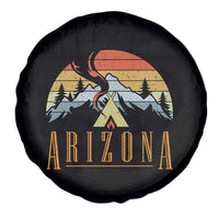 Vintage Arizona Camping Mountain Graphic Spare Tire Cover Retro Sunset Wilderness Outdoor Adventure Souvenir