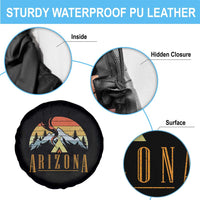 Vintage Arizona Camping Mountain Graphic Spare Tire Cover Retro Sunset Wilderness Outdoor Adventure Souvenir