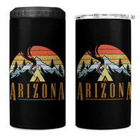 Vintage Arizona Camping Mountain Graphic 4 in 1 Can Cooler Tumbler Retro Sunset Wilderness Outdoor Adventure Souvenir