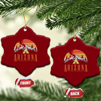 Vintage Arizona Camping Mountain Graphic Ceramic Ornament Retro Sunset Wilderness Outdoor Adventure Souvenir