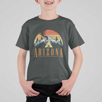 Vintage Arizona Camping Mountain Graphic T Shirt For Kid Retro Sunset Wilderness Outdoor Adventure Souvenir