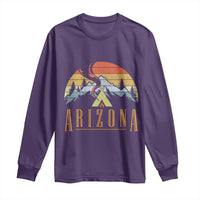 Vintage Arizona Camping Mountain Graphic Long Sleeve Shirt Retro Sunset Wilderness Outdoor Adventure Souvenir