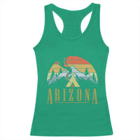 Vintage Arizona Camping Mountain Graphic Racerback Tank Top Retro Sunset Wilderness Outdoor Adventure Souvenir