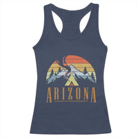 Vintage Arizona Camping Mountain Graphic Racerback Tank Top Retro Sunset Wilderness Outdoor Adventure Souvenir