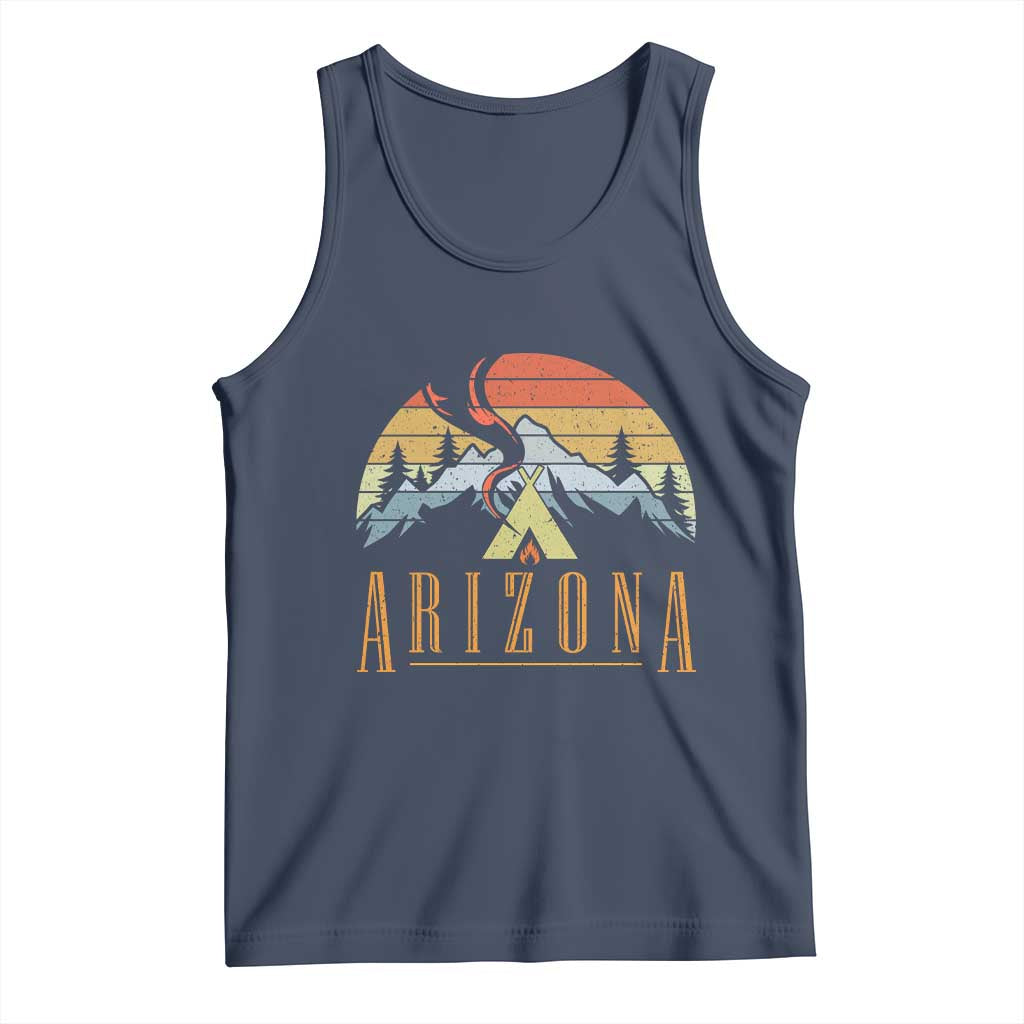Vintage Arizona Camping Mountain Graphic Tank Top Retro Sunset Wilderness Outdoor Adventure Souvenir