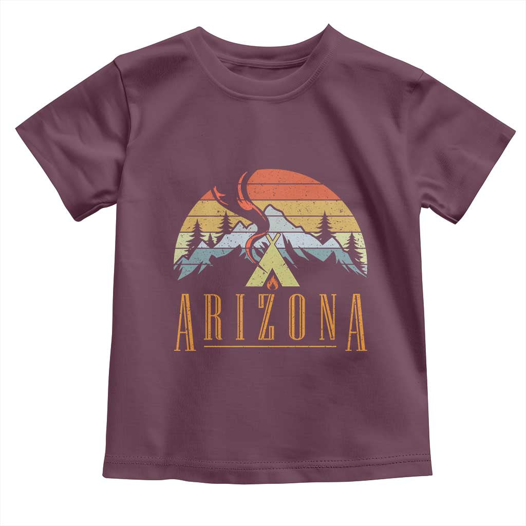 Vintage Arizona Camping Mountain Graphic Toddler T Shirt Retro Sunset Wilderness Outdoor Adventure Souvenir