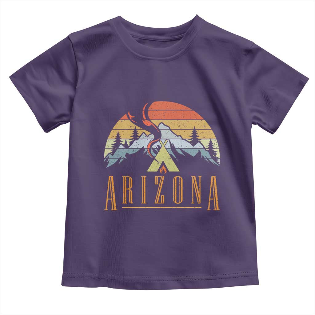 Vintage Arizona Camping Mountain Graphic Toddler T Shirt Retro Sunset Wilderness Outdoor Adventure Souvenir