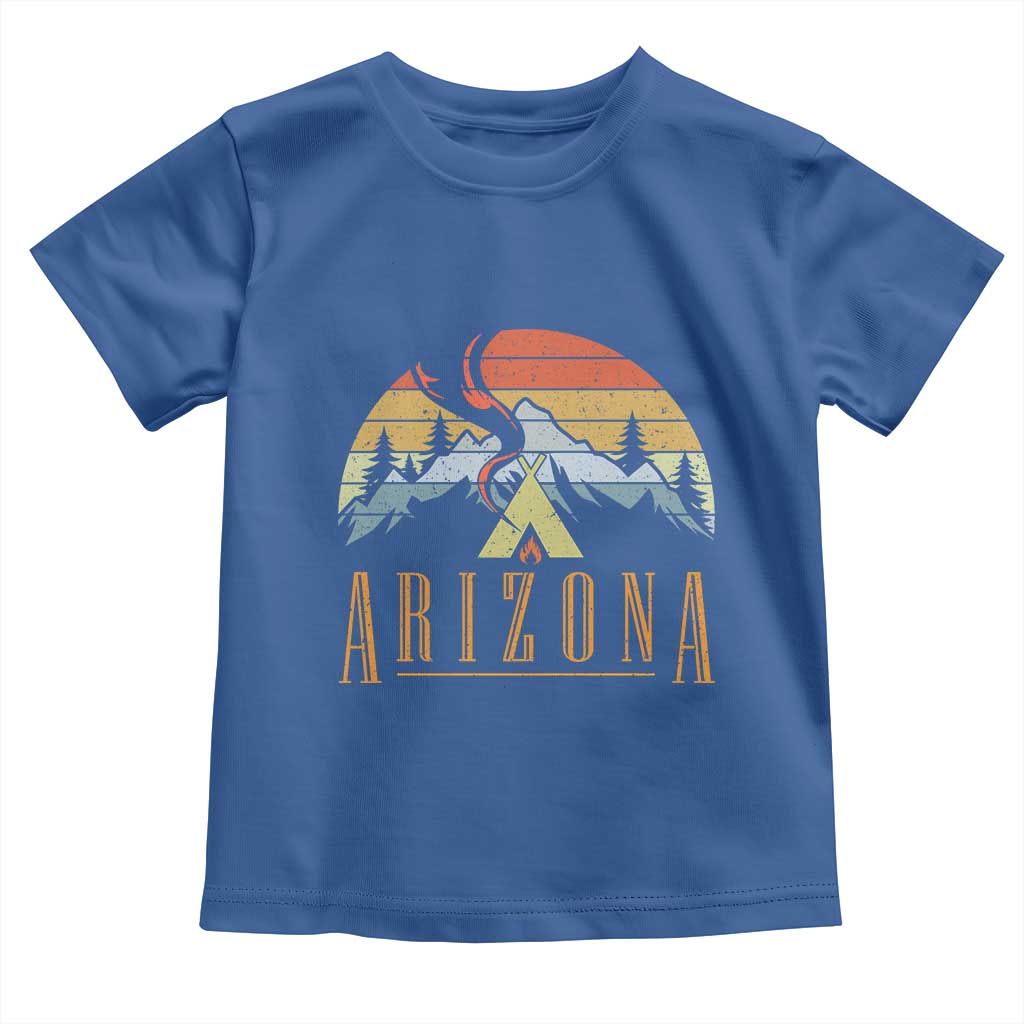 Vintage Arizona Camping Mountain Graphic Toddler T Shirt Retro Sunset Wilderness Outdoor Adventure Souvenir