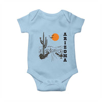 Retro Arizona Desert Road Sunset Graphic Baby Onesie Vintage Southwest Saguaro Cactus Travel Souvenir