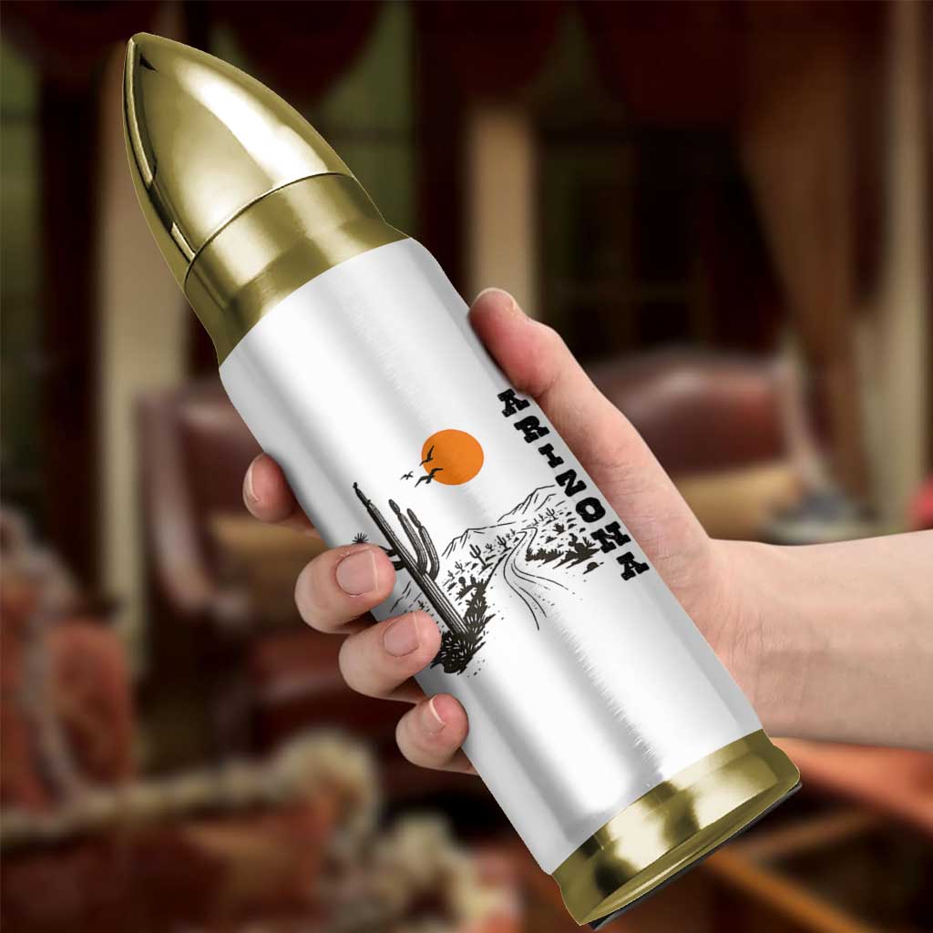 Retro Arizona Desert Road Sunset Graphic Bullet Tumbler Vintage Southwest Saguaro Cactus Travel Souvenir