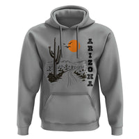 Retro Arizona Desert Road Sunset Graphic Hoodie Vintage Southwest Saguaro Cactus Travel Souvenir