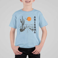 Retro Arizona Desert Road Sunset Graphic T Shirt For Kid Vintage Southwest Saguaro Cactus Travel Souvenir
