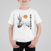 Retro Arizona Desert Road Sunset Graphic T Shirt For Kid Vintage Southwest Saguaro Cactus Travel Souvenir