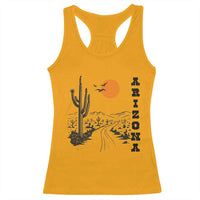 Retro Arizona Desert Road Sunset Graphic Racerback Tank Top Vintage Southwest Saguaro Cactus Travel Souvenir